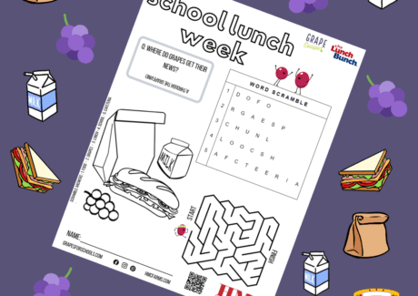 Image of National School Lunch Week worksheet with colorful background